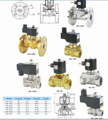 2W Series Brass Gas Solenoid Valve Diaphragm Solenoid Valve 0-10bar